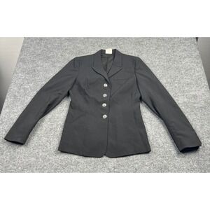 Vintage US Army Womens Dress Blue Uniform Blazer Jacket Black 12T Eagle Buttons